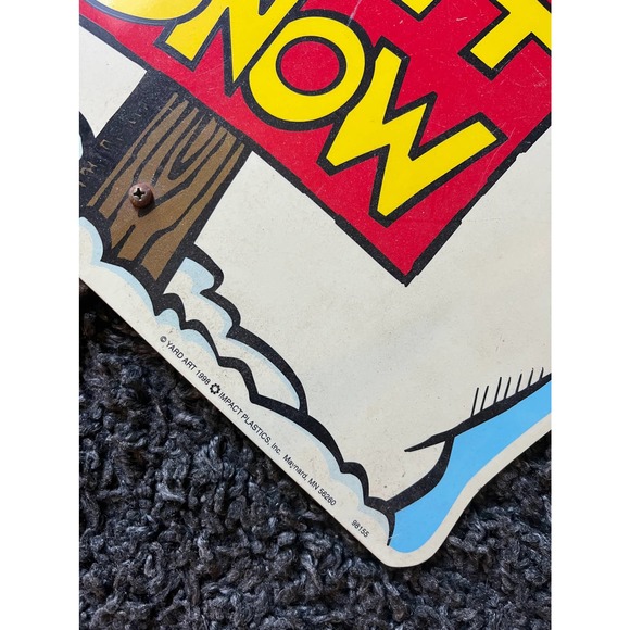 Vintage Snow Man Winter Yard Sign. 1998 Impact Plastics Large Snowman Sign - Picture 4 of 7